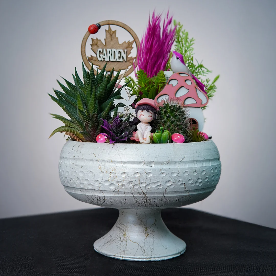 Skulent Yapay Teraryum - Alanya Çiçek Siparişi