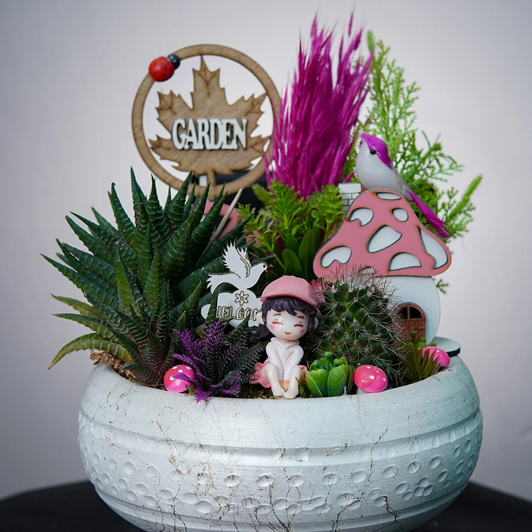 Skulent Yapay Teraryum - Alanya Çiçek Siparişi