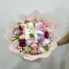 Renkli Karışık Mor-Pembe Yapay Buket