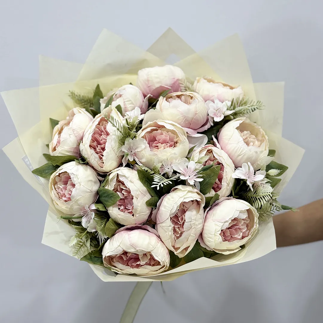 Yapay Pembe Şakayık Buketi